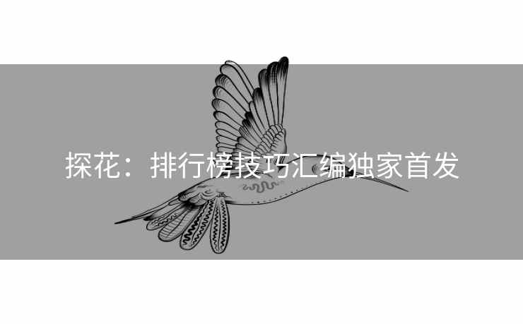 探花:排行榜技巧汇编独家首发 探花:排行榜技巧汇编独家首发