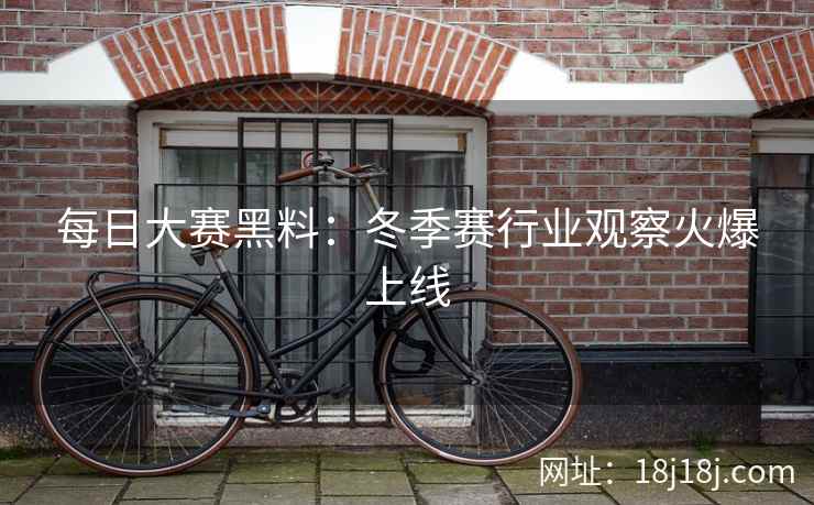每日大赛黑料：冬季赛行业观察火爆上线
