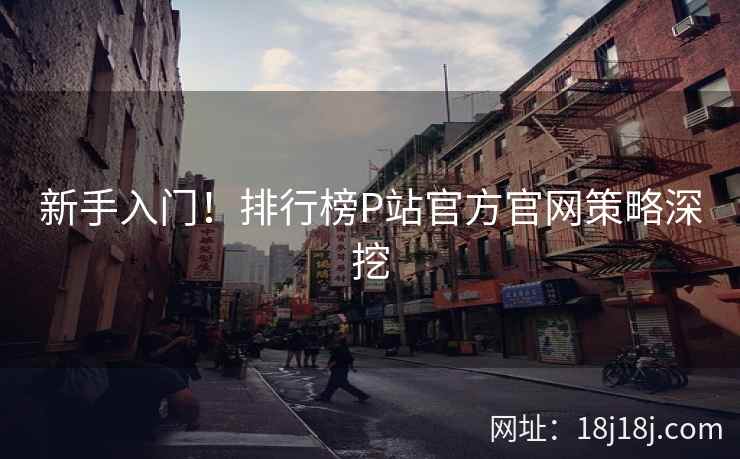 新手入门！排行榜P站官方官网策略深挖